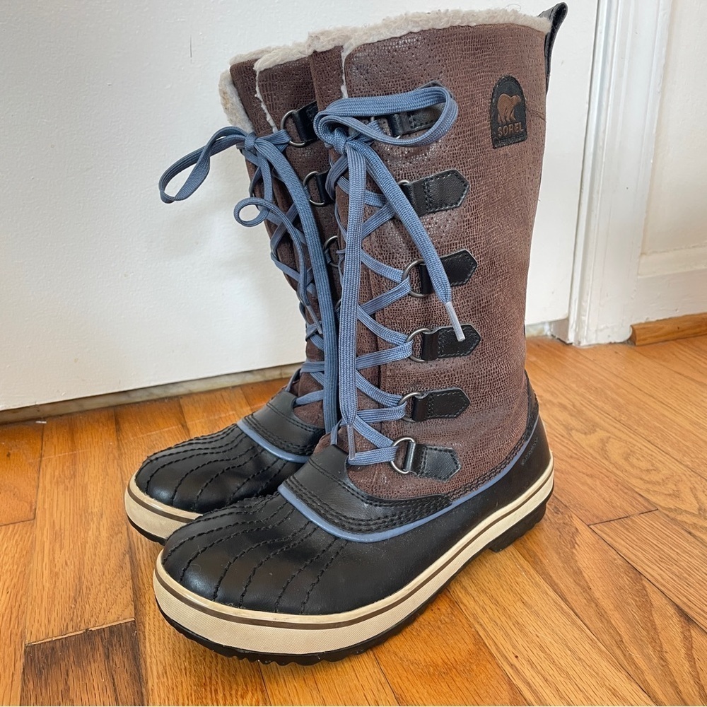 Sorel Tivoli Leather Lace-up Waterproof Duck Boots Winter Shoes Fleece 7